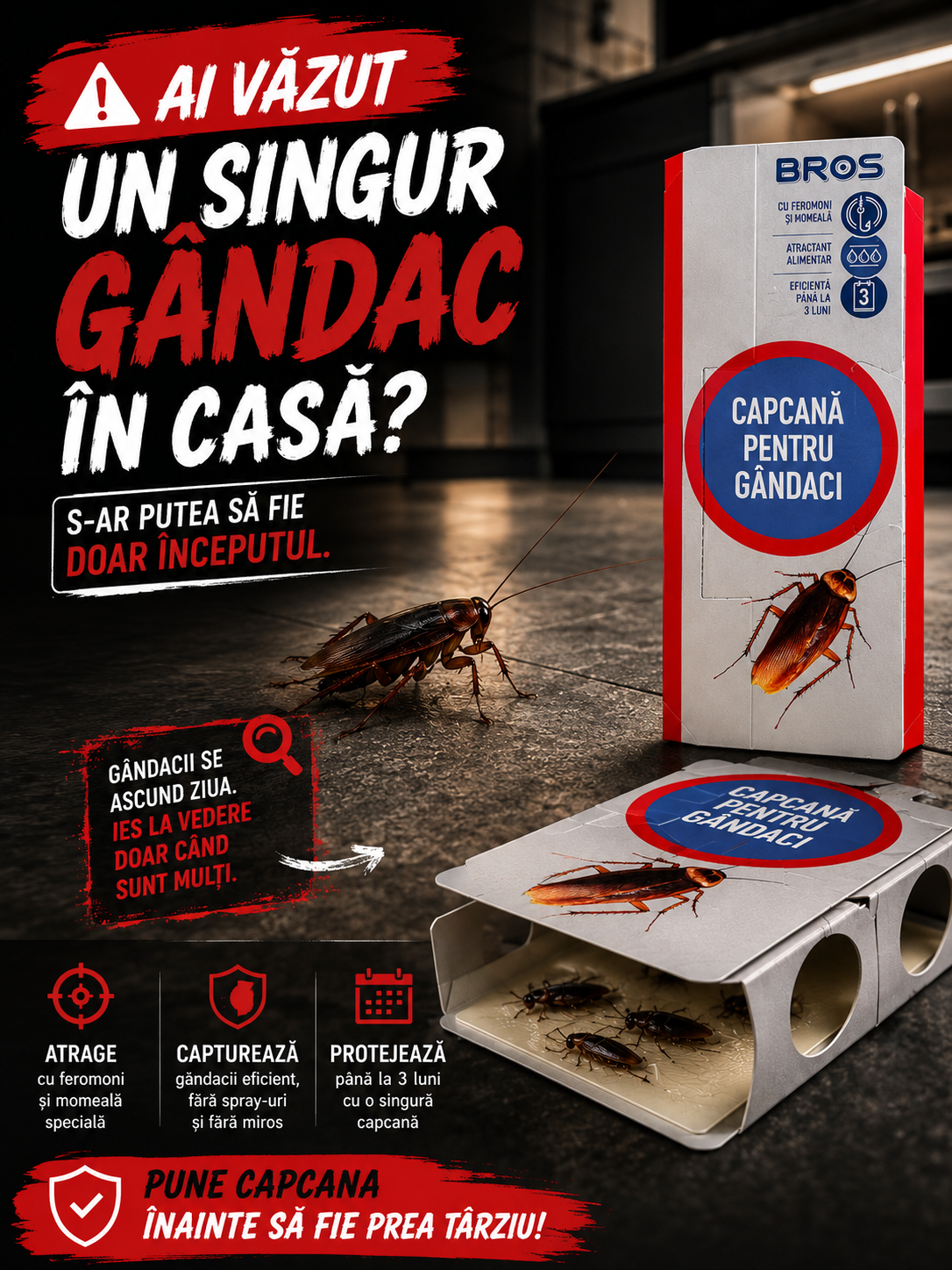 Capcanǎ de gândaci-eliminǎ rapid gândacii