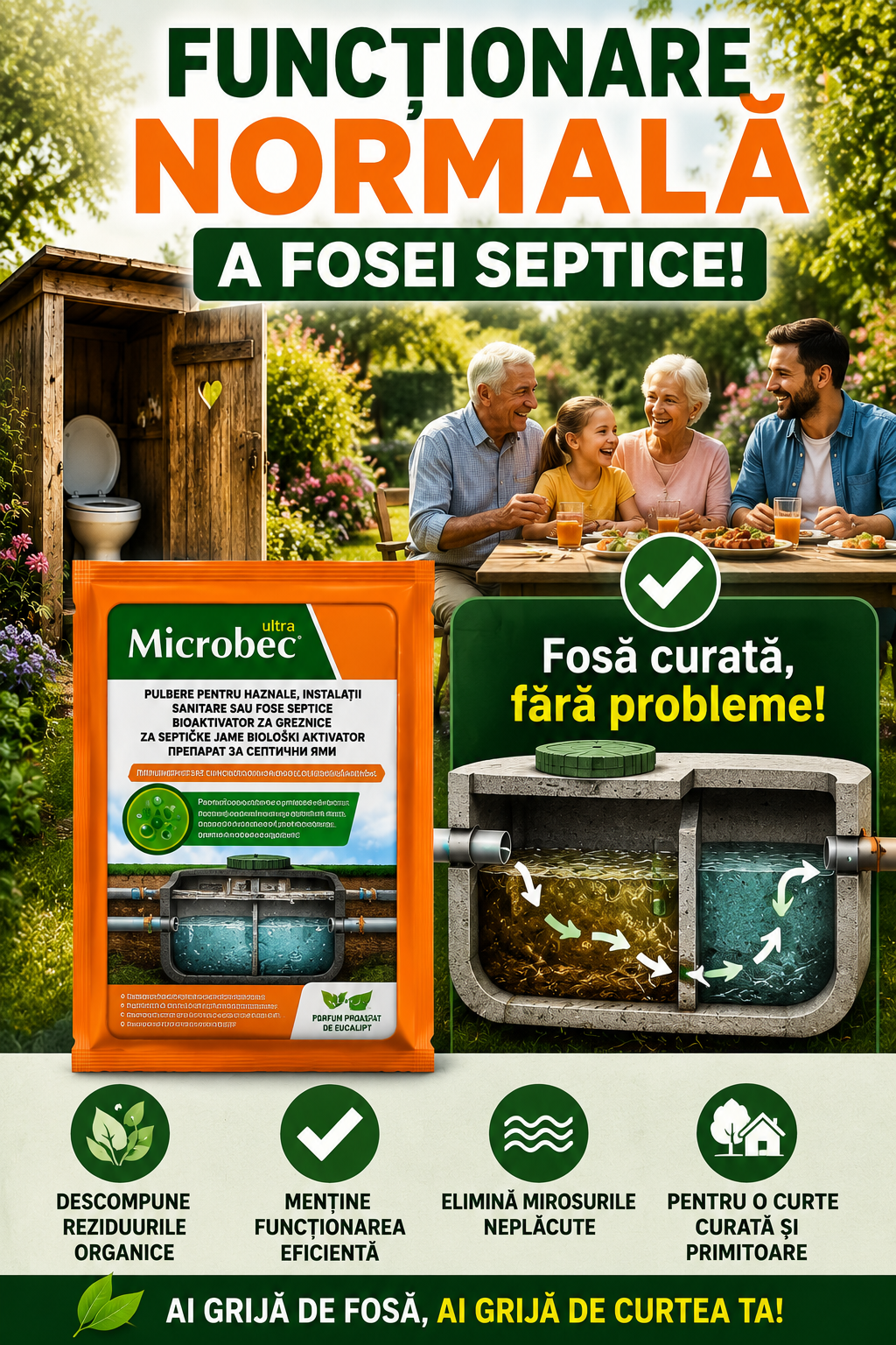 Praf activ pentru fose septice si veceu de curte