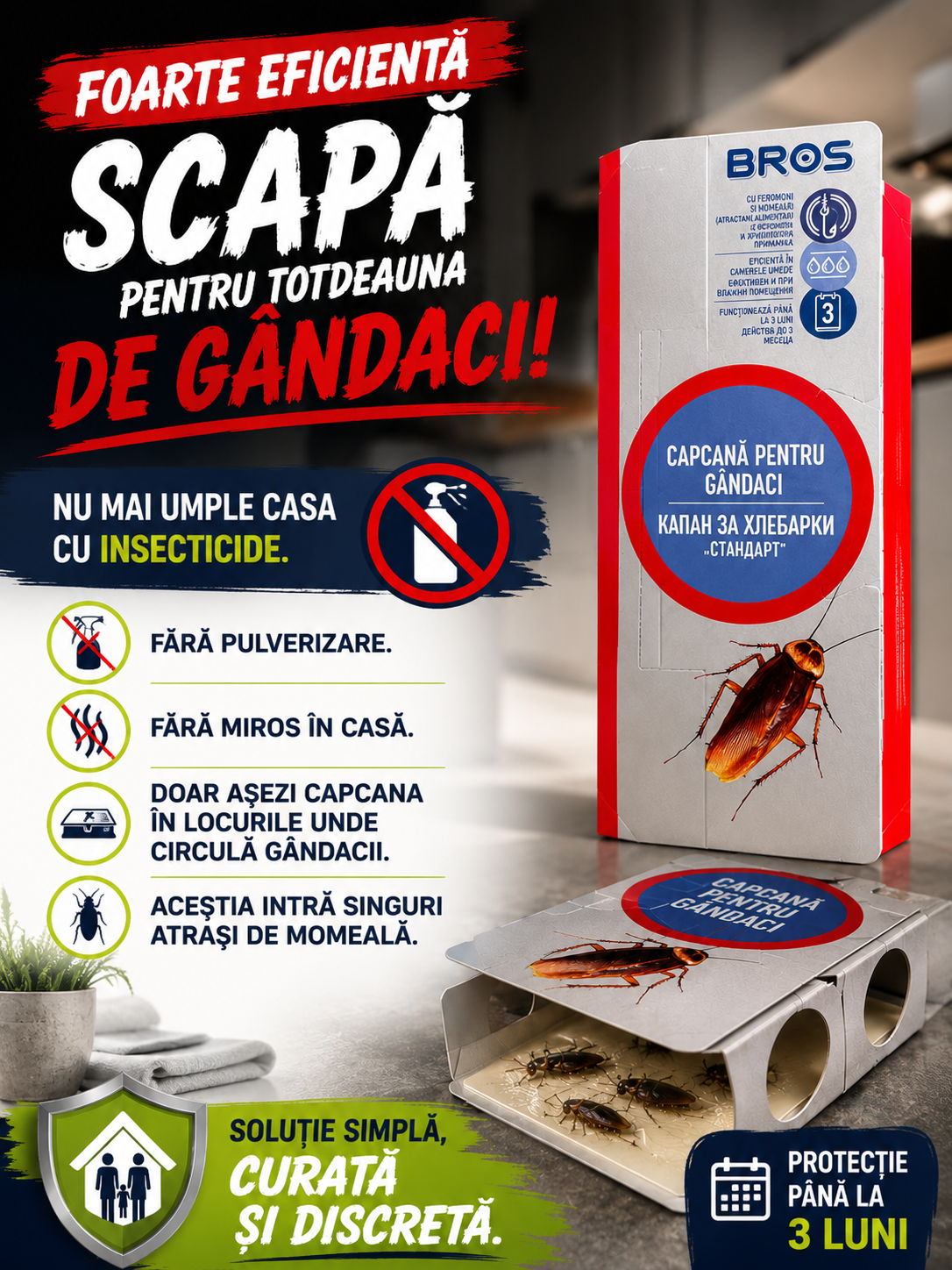 Capcanǎ de gândaci-eliminǎ rapid gândacii