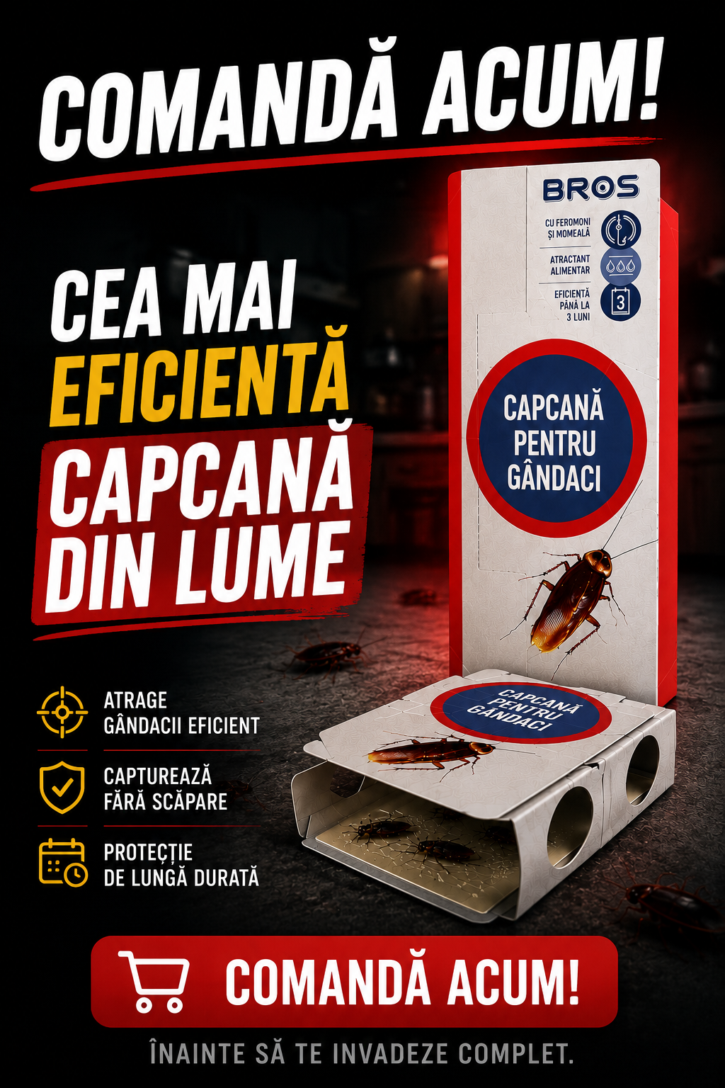 Capcanǎ de gândaci-eliminǎ rapid gândacii