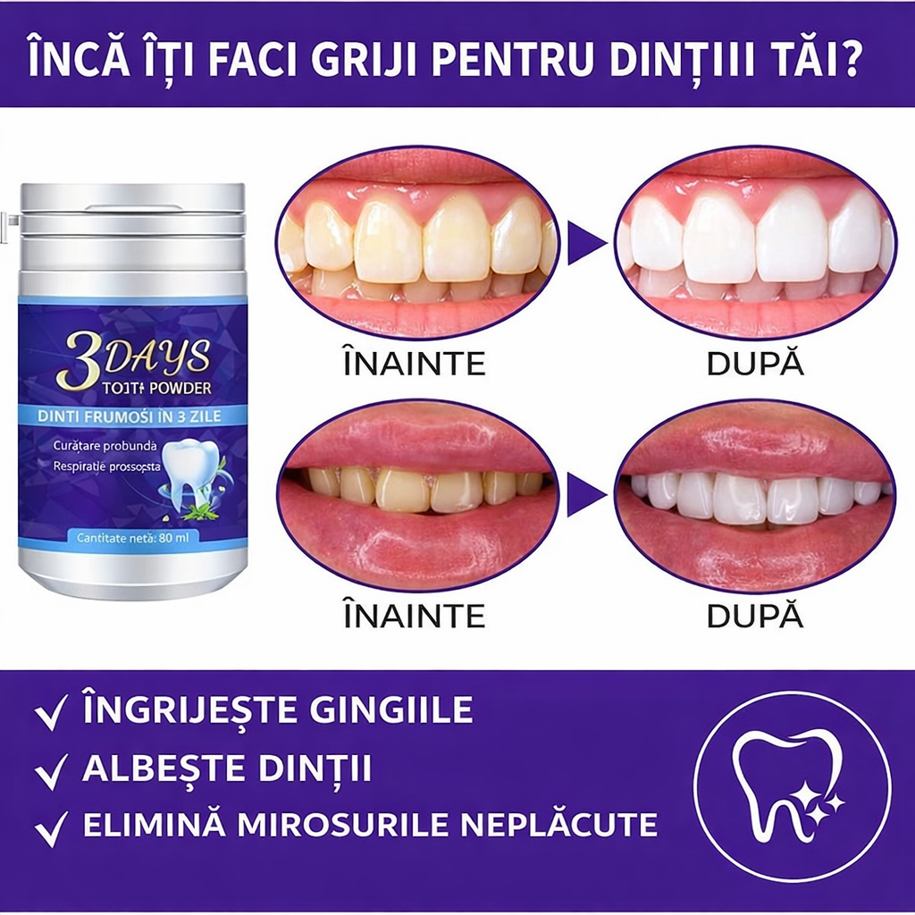 Pudra albire dinți