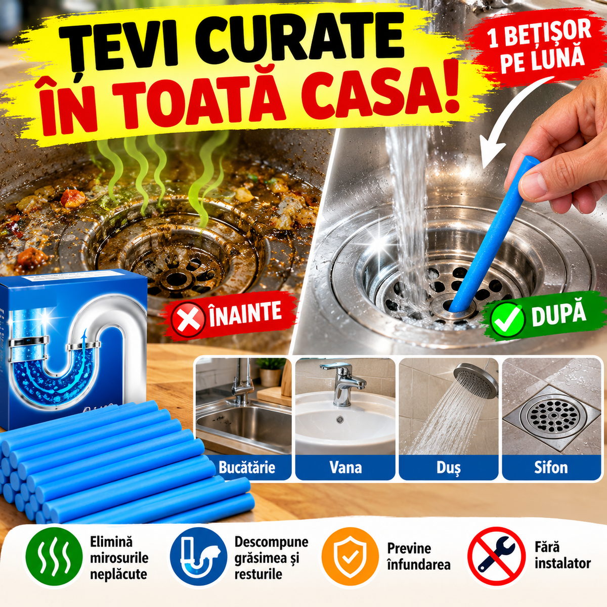 Bețișoare magice pentru desfundat scurgerile